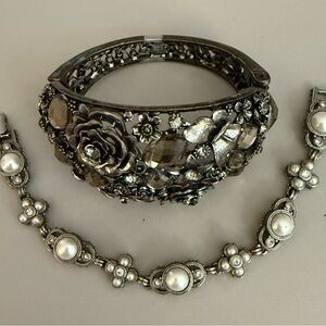 Vintage-Inspired Silver Floral Bracelets